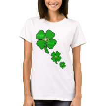 女性運4の葉のクローバーのlepreconのTシャツ