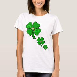 女性運4の葉のクローバーのlepreconのTシャツ Tシャツ