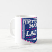 女性郵便局一級郵便女性スタンプ コーヒーマグカップ (正面左)