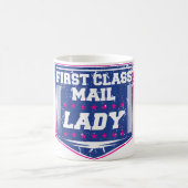 女性郵便局一級郵便女性スタンプ コーヒーマグカップ (中央)