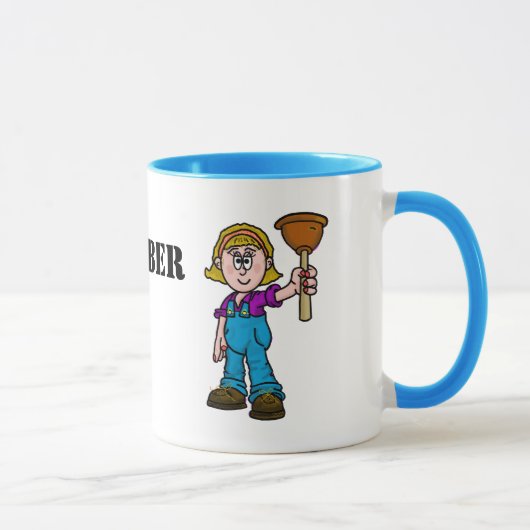 女性配管工コーヒーマグ マグカップ (右)
