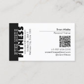 女性重量挙げフィットネス白黒 名刺 (裏面)