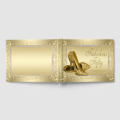 女性金ゴールドシューズ50thバースデーパーティーゲストブック ゲストブック (全面)