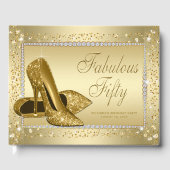 女性金ゴールドシューズ50thバースデーパーティーゲストブック ゲストブック (正面)