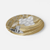 女性金ゴールドシルバーシューバースデーパーティー紙プレート ペーパープレート (アングル)