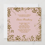 女性金ゴールドピンク女性50th誕生日パーティー 招待状 (裏面)