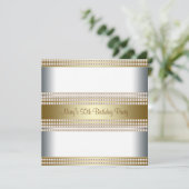 女性金ゴールド50th誕生日パーティー 招待状 (スタンド正面)