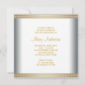 女性金ゴールド50th誕生日パーティー 招待状 (裏面)