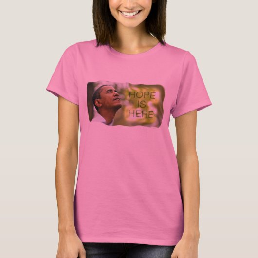 女性長袖の希望はここにあります Tシャツ (正面)