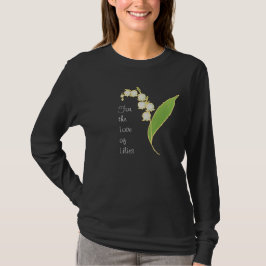 女性長袖のTシャツ: 谷のユリ Tシャツ