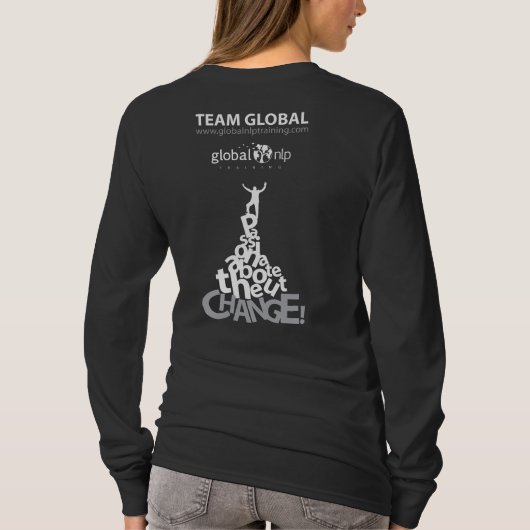 女性長袖のTシャツBlk Tシャツ (裏面)