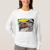 女性長袖ティー。お父様の日おめでとう。牛/ Tシャツ (正面)