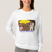 女性長袖ティー。ハッピーバースデーエルビス/h tシャツ (正面)