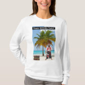 女性長袖ティー。ハッピーバースデーマテイ!ラ Tシャツ (正面)