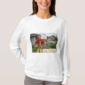 女性長袖ティー。幸せな感謝祭Chee Tシャツ (正面)