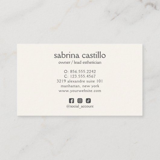 女性離れムーンアーチSKINCAREウェルネスデイスパ 名刺 (裏面)