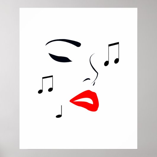 女性音楽顔 ポスター (正面)