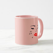 女性音楽顔 マグカップ (正面右)