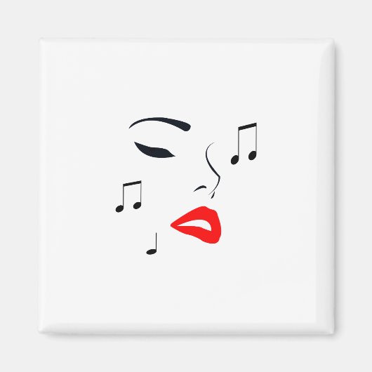 女性音楽顔 マグネット (正面)