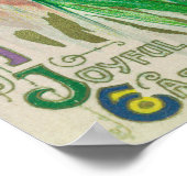 女性頭部のシーンを持つ喜ばしい復活祭のバイオリン ポスター (角)