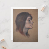 女性頭部の勉強（Evelyn De Morgan著） カード (正面/裏面インサイチュ)