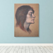 女性頭部の勉強（Evelyn De Morgan著） キャンバスプリント (インサイチュ (ウッドフロア))