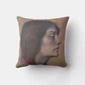 女性頭部の勉強（Evelyn De Morgan著） クッション (裏面)