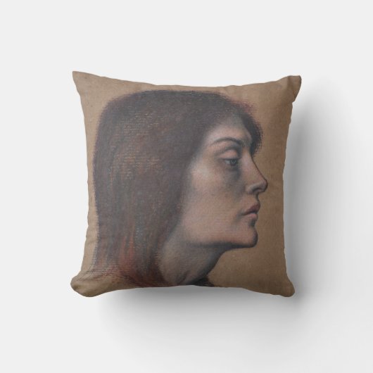 女性頭部の勉強（Evelyn De Morgan著） クッション (正面)