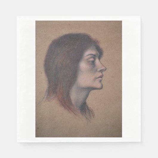 女性頭部の勉強（Evelyn De Morgan著） スタンダードランチョンナプキン (正面)