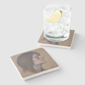 女性頭部の勉強（Evelyn De Morgan著） ストーンコースター (横)