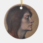 女性頭部の勉強（Evelyn De Morgan著） セラミックオーナメント (正面)