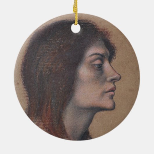 女性頭部の勉強（Evelyn De Morgan著） セラミックオーナメント (裏面)