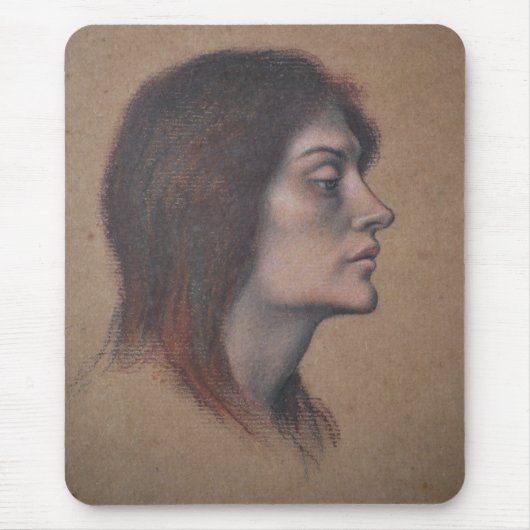 女性頭部の勉強（Evelyn De Morgan著） マウスパッド (正面)