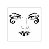 女性顔おもしろいアイメイク美しいアート ラバースタンプ (インプリント)