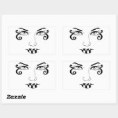 女性顔おもしろいアイメイク美しいアート 長方形シール (シート)