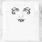 女性顔おもしろいアイメイク美しいアート 長方形シール (バッグ)