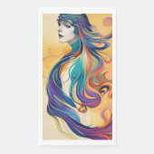 女性顔アバターモダンゲストタオル (正面)