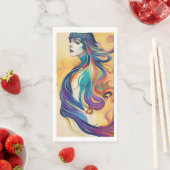 女性顔アバターモダンゲストタオル (インサイチュ)