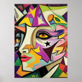 女性顔アートウォールポスター ポスター (正面)