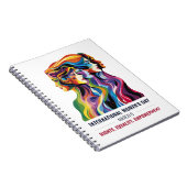 女性顔アート | 女国際的の日 | IWD ノートブック (右側)