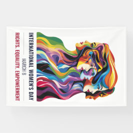 女性顔アート | 女国際的の日 | IWD 横断幕