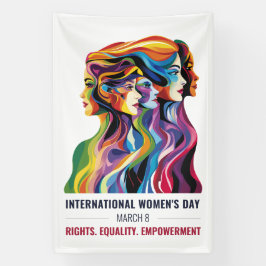 女性顔アート | 女国際的の日 | IWD 横断幕