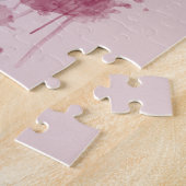 女性顔インワイングラス超現実的スケッチアート ジグソーパズル (側面)