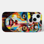 女性顔カラフル表現主義 Case-Mate iPhoneケース (裏面 (横))