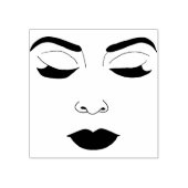 女性顔クローズドアイズメイク美しいアート ラバースタンプ (インプリント)