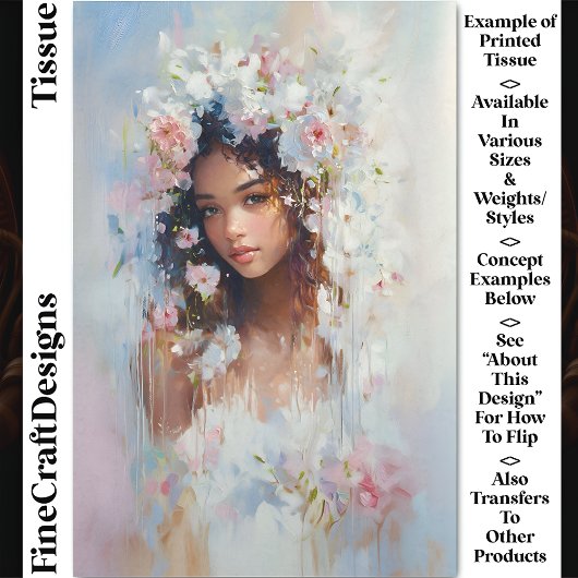 女性顔パステルフラワーズエテリアールCX6Lデコページ 薄葉紙