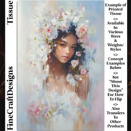 女性顔パステルフラワーズエテリアールCX6Rデコページ 薄葉紙