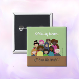 女性顔フェミニストボタン 缶バッジ