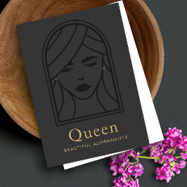 女性顔ブラックイヤリングジュエリー表示カード