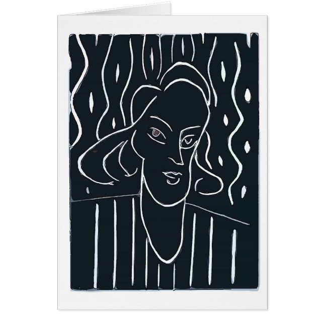 女性顔ブラック&ホワイト (正面)